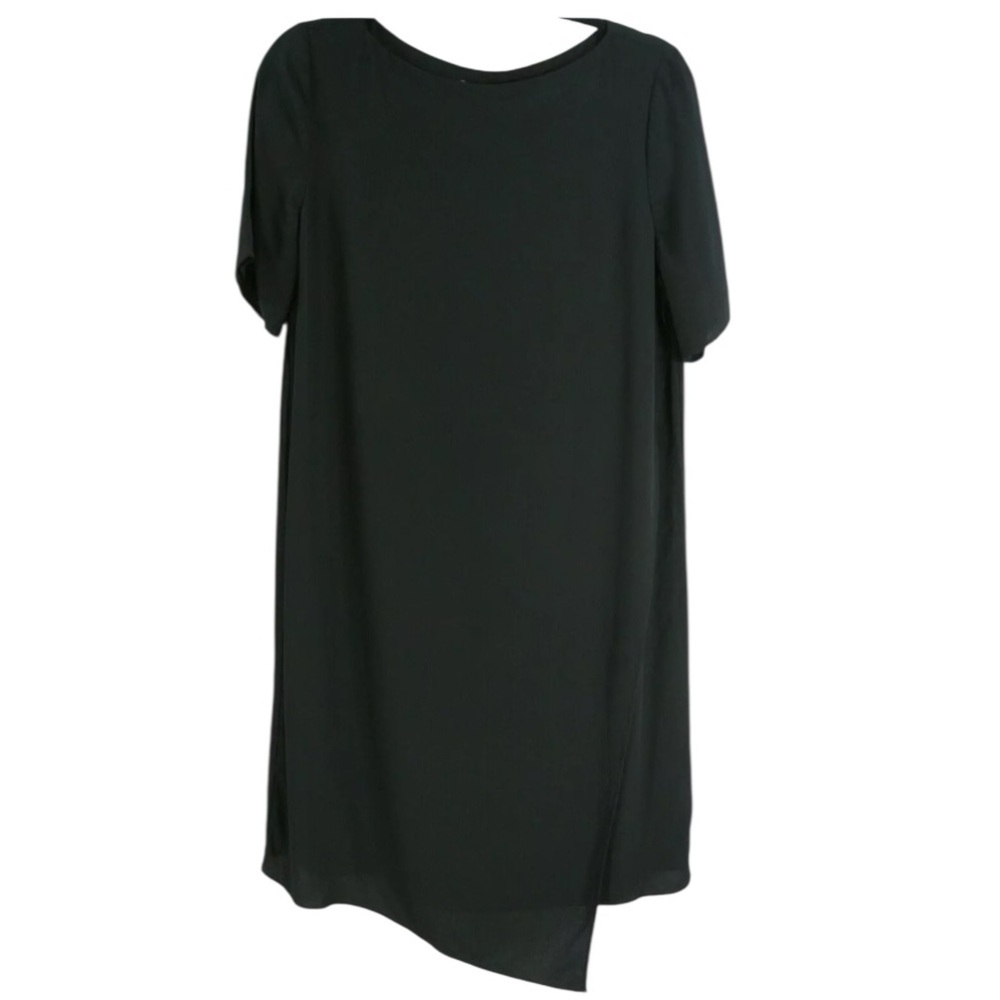 Eileen Fisher Asymmetrical Silk Shift Dress Black Large classic luxury career - Picture 3 of 5
